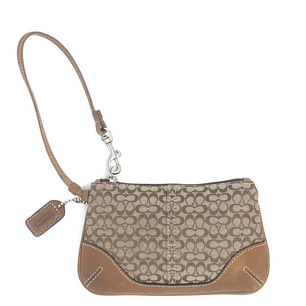Coach Signature Tan Wristlet